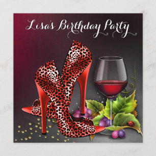 Invitation Fête d'anniversaire du vin rouge