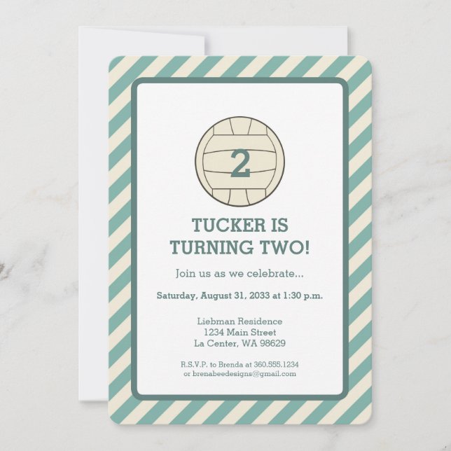 Invitation Fête d'anniversaire du volley-ball (Devant)