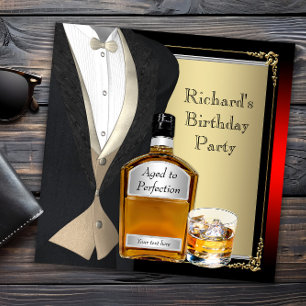 Invitation Fête d'anniversaire du whisky pour homme