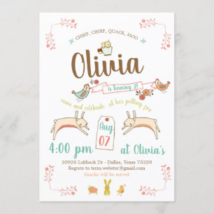 Invitation Fête d'anniversaire du zoo de Papping