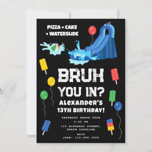 Invitation Fête d'anniversaire d'un adolescent garçon Bruh To