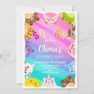 Invitation Fête d'anniversaire d'une fille écrasée par des an