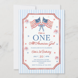 Invitation Fête d'anniversaire d'une fille tout américaine du