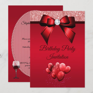 Invitation Fête d'anniversaire Élégance Romantique