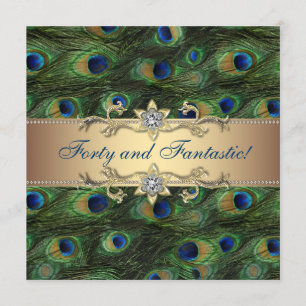Invitation Fête d'anniversaire Elegant Peacock