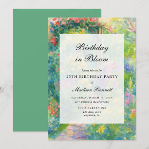 Invitation Fête d'anniversaire élégante aquarelle pour adulte