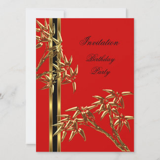 Invitation Fête d'anniversaire élégante Bamboo asiatique