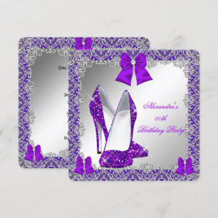 Invitation Fête d'anniversaire élégante chaussure à talons ai