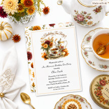 Fête d'anniversaire élégante de thé d'automne