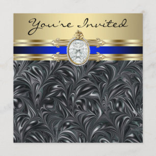 Invitation Fête d'anniversaire élégante et bijou pour femme e