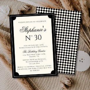 Invitation Fête d'anniversaire élégante et chic dans le style