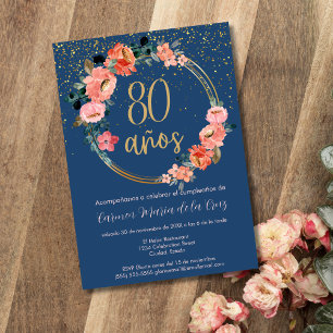 Invitation Fête d'anniversaire élégante et chic espagnole sur