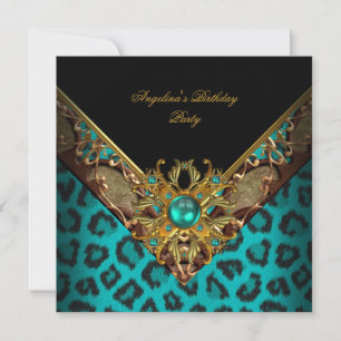 Invitation Fête d'anniversaire élégante et classe avec animal