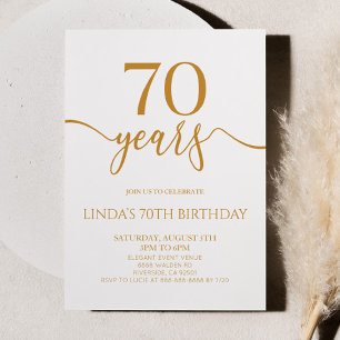 Invitation Fête d'anniversaire élégante minimaliste Champagne