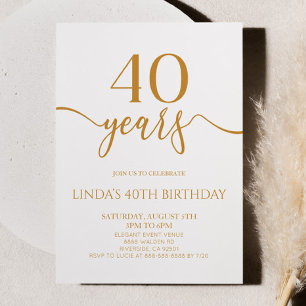 Invitation Fête d'anniversaire élégante minimaliste Champagne