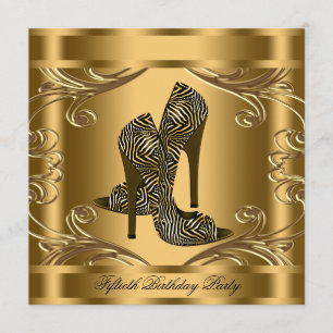Invitation Fête d'anniversaire élégante noire et or