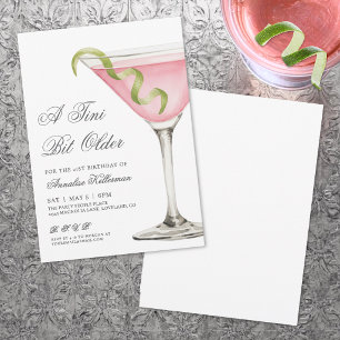 Invitation Fête d'anniversaire élégante Pink Martini