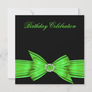 Invitation Fête d'anniversaire élégante vert citron