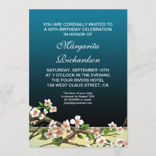 Invitation fête d'anniversaire en bleu marine
