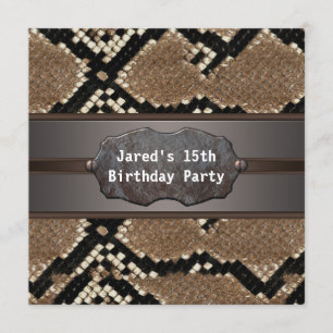 Invitation Fête d'anniversaire en peau de serpent