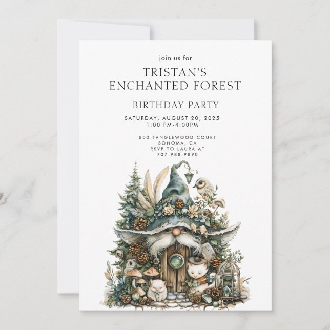 Invitation Fête d'anniversaire Enchanted Forest Kid (Devant)