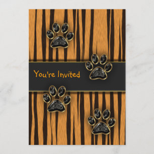 Invitation Fête d'anniversaire enfant Patte de Tigre