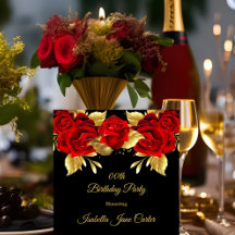 Fête d'anniversaire exotique rose rouge floral noi