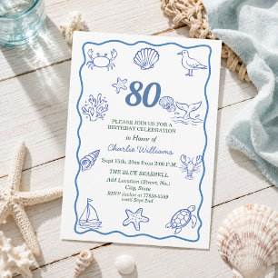 Invitation Fête d'anniversaire fantaisiste à 80 ans avec vie