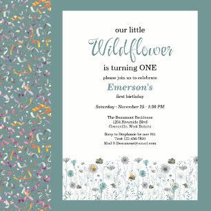Invitation Fête d'anniversaire fantaisiste Bohème couleur fle