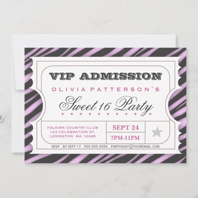 Invitation Fête d'anniversaire fascinante du bonbon 16 à (Devant)