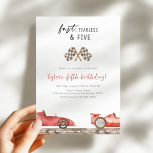 Invitation Fête d'anniversaire Fast Fearless & Five Racing Ca