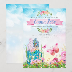 Invitation Fête d'anniversaire féerique magique