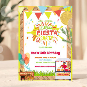 Invitation Fête d'anniversaire festive philippine