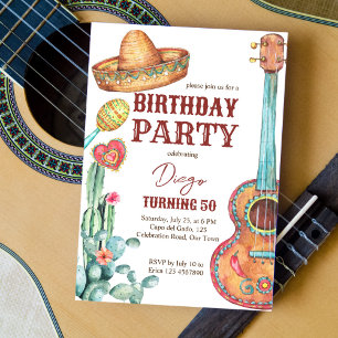 Invitation fête d'anniversaire fiesta mexicaine