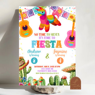 Invitation Fête d'anniversaire Fiesta Sibling Joint Fiesta