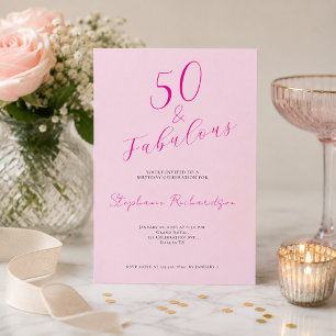 Invitation Fête d'anniversaire Fifty and Fabulous 50 ans écri