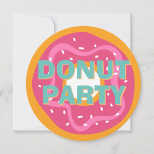 Invitation Fête d'anniversaire fille enfant gâteau donut