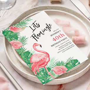 Invitation Fête d'anniversaire Flamant Rose