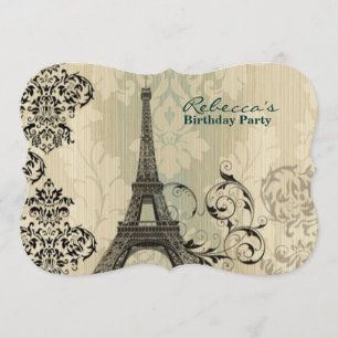 Invitation fête d'anniversaire française de Paris de Tour