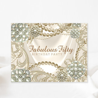 Invitation Fête d'anniversaire Glam Pearl