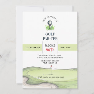 Invitation Fête d'anniversaire Golf PAR-TEE