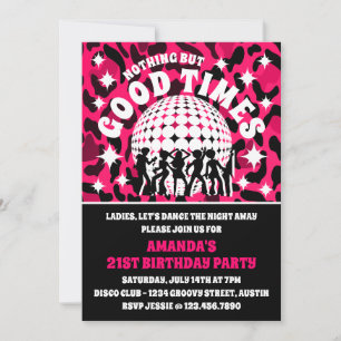 Invitation Fête d'anniversaire Good Times impression léopard 