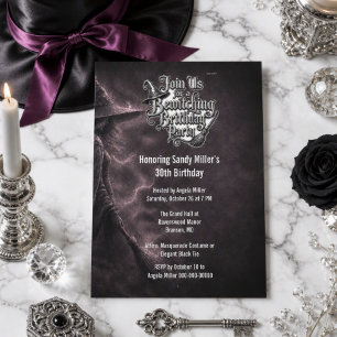 Invitation Fête d'anniversaire gothique ensorcelante d'Hallow