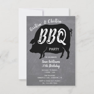 Invitation Fête d'anniversaire Grillin' And Chillin' BBQ