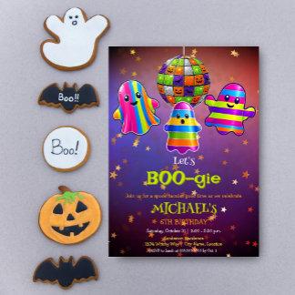 Invitation Fête d'anniversaire Halloween BOO-gie pour enfants