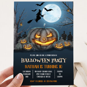 Invitation Fête d'anniversaire Halloween Citrouille