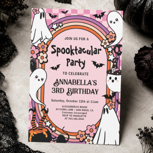 Invitation Fête d'anniversaire Halloween Fille Soirée Spookta
