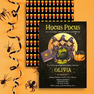 Invitation Fête d'anniversaire Halloween Hocus Pocus