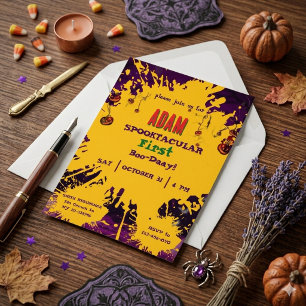 Invitation Fête d'anniversaire Halloween pour enfants Hallowe