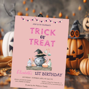 Invitation Fête d'anniversaire Halloween Trick or Treat à l'a